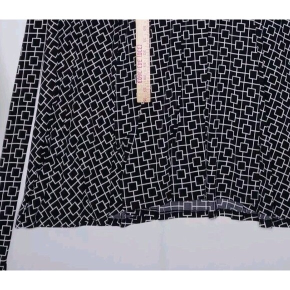 Love X Design Dress 4X Sleeveless Black Geometric Empire V-Neck Tie-Back Midi - Picture 11 of 11